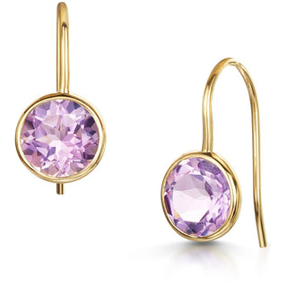 Pink Amethyst Fish Hook Earrings