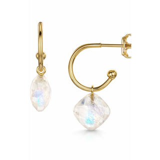 Rainbow Moon Stone Hanging Tile Earring