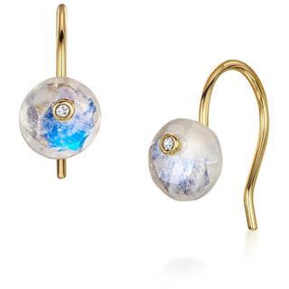 Rainbow Moonstone Disc Earrings