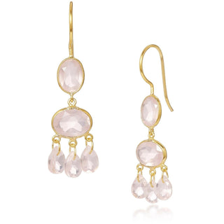 Rose Quartz Chandelier Earrings