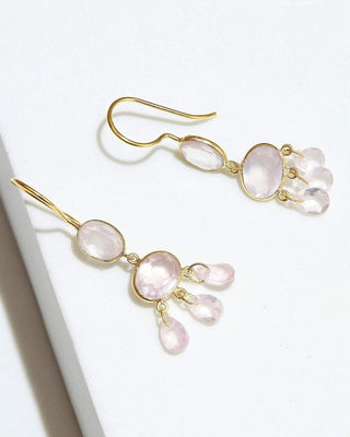 Rose Quartz Chandelier Earrings