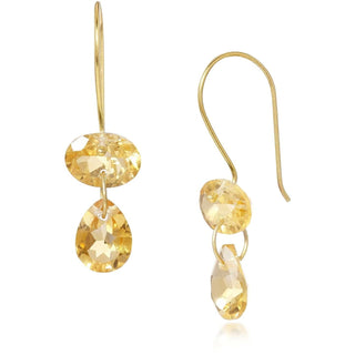 Two Link Citrine Earrings
