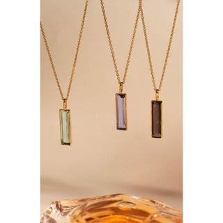 Elongated Baguette Smoky Quartz Necklace