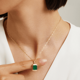 Envy- Baguette Emerald Necklace