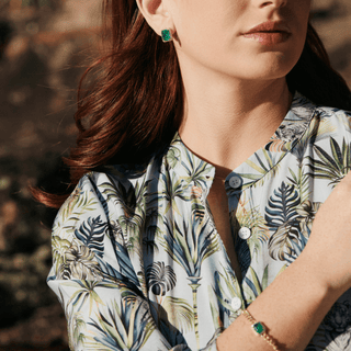Envy- Queen Curb Link Chain Emerald Bracelet