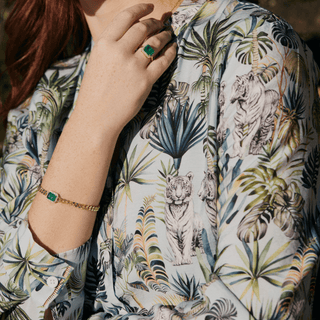 Envy- Queen Curb Link Chain Emerald Bracelet
