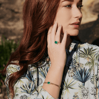 Envy- Queen Curb Link Chain Emerald Bracelet