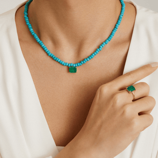 Envy- Turquoise Emerald Fusion Necklace