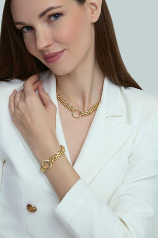 Italian Link Necklace and Bracelet Set