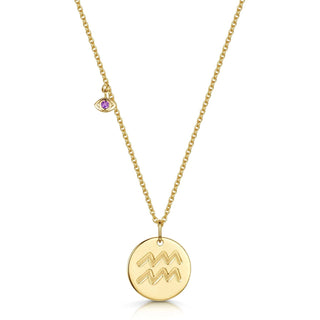 Aquarius Double-Sided Zodiac & Constellation Necklace