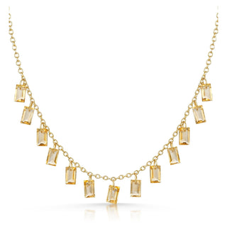 Baguette Charms Citrine Necklace