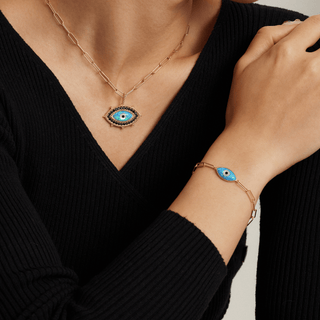 Divine Eye-  Lab Grown Opal Vintage Lucky Eye Necklace