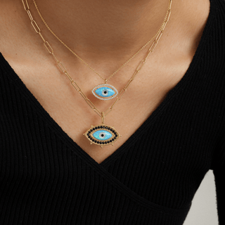Divine Eye-  Lab Grown Opal Vintage Lucky Eye Necklace