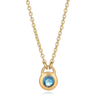 Keyhole Rose Cut London Blue Topaz Necklace