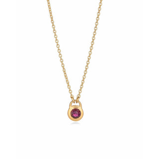 Keyhole Rose Cut Rhodolite Necklace