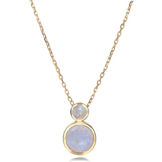 Malaika Rainbow Moonstone Double Round Nekclace