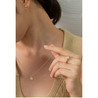 Malaika Rainbow Moonstone Trillion and Oval Cut Necklace