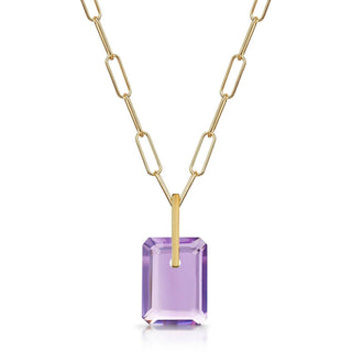 Pink Amethyst Slab Necklace