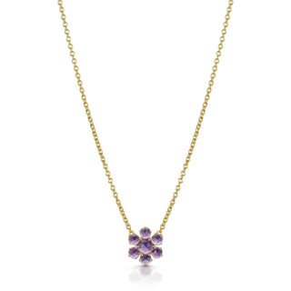 Precious Flower Rose Cut African Amethyst Necklace