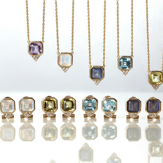 Sky Blue Topaz Asscher Cut Necklace