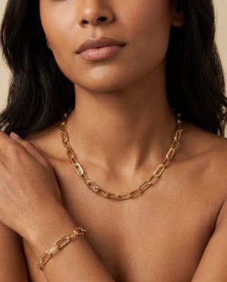 Paper Clip Necklace and Bracelet Set
