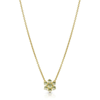 Precious Flower Rose Cut Peridot Necklace