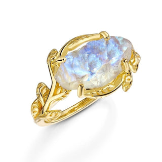 Laurel Raw Rainbow Moonstone Ring