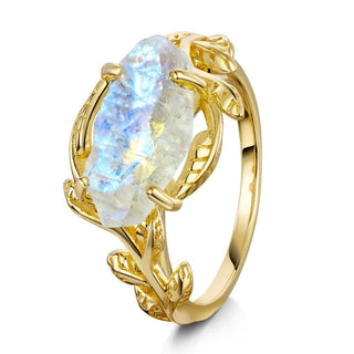 Laurel Raw Rainbow Moonstone Ring