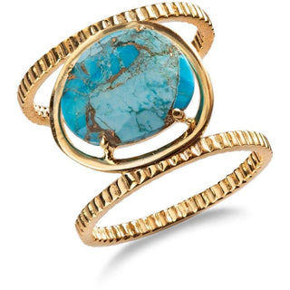 Copper Turquoise Island Ring