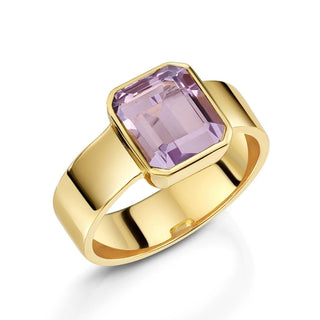Gorgeous Octagon Pink Amethyst Boss Babe Ring