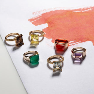 Green Amethyst Emerald Cut Cocktail Ring