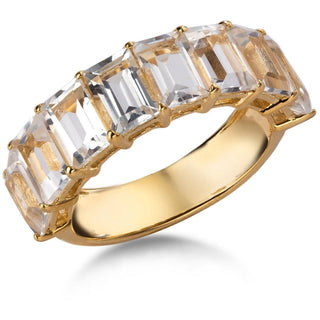 Half Eternity White Topaz Baguette Ring