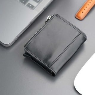 Glenrock Black Leather Pop-up Cardholder Wallet