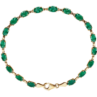 Élira Line 14K Yellow Gold Lab Grown Emerald Bracelet