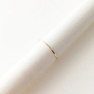 Hammered Skinny Stacking Ring, 14k Gold