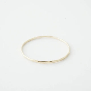Hammered Skinny Stacking Ring, 14k Gold