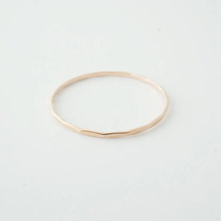 Hammered Skinny Stacking Ring, 14k Gold