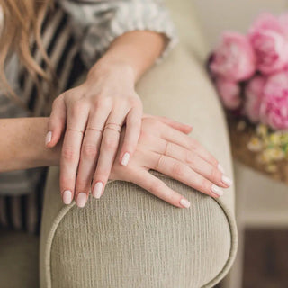 Hammered Skinny Stacking Ring, 14k Gold