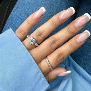 2.5ct Elongated Cushion Cut Eternity Engagement Ring
