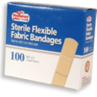Bandages Flexible Fabric Adhesive 3/4 Inch X 3 Inches 100 Each