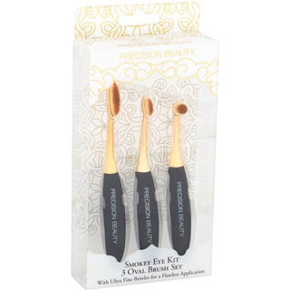 Precision Beauty Smokey Eye Kit Oval Brush Set, 3 count