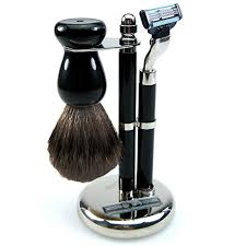 Pfeilring Germany Original Golddachs Shaving Set, Mach3 Razor Handle, Pure Badge
