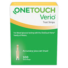 One Touch Verio Blood Glucose Test Strips 1 Box Of 100 Box Has Damage