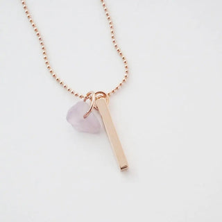 Karma Crystal + Bar Necklace