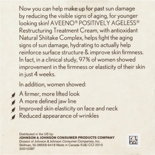 Aveeno Active Naturals Positively Ageless Restructuring Treatment Cream 1.7 Oz