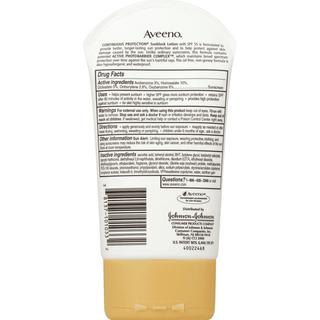 Aveeno Continuous Protection Sun Block Lotion SPF 55 4 oz