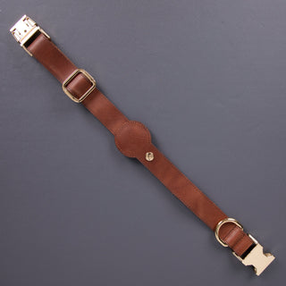 Charlotte Handcrafted Calfskin Leather Dog Collar - Compatible with AirTag