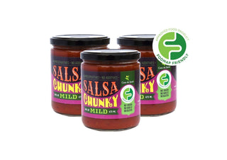Low FODMAP Certified Salsa - No Onion No Garlic, Low Sodium, Gut Friendly, Artisan, Mild, Chunky (Pack of 3)