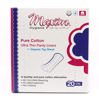 Maxim Natural Organic Cotton Ultra Thin Liners, 12 x 20ct