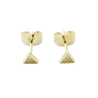 Mini Crystal Triangle Stud Earrings